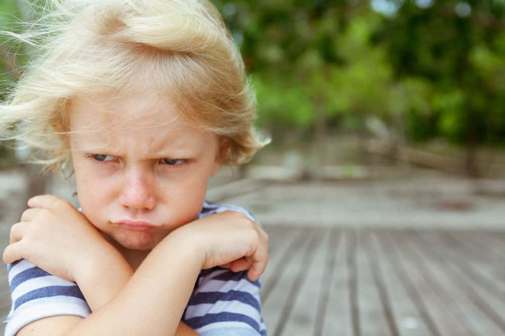 Little girl pouting
