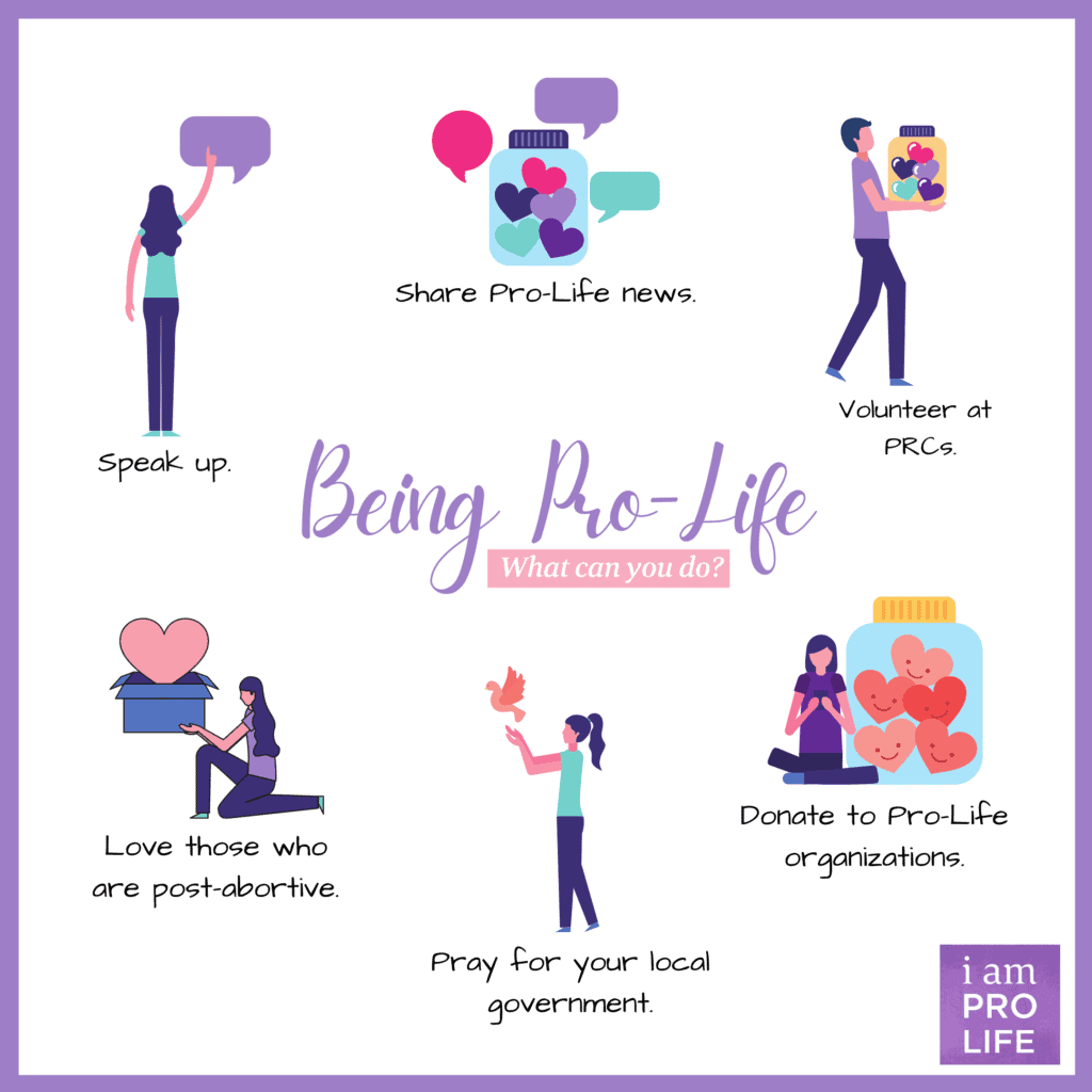 an infographic showing how to be involved in the pro-life movement