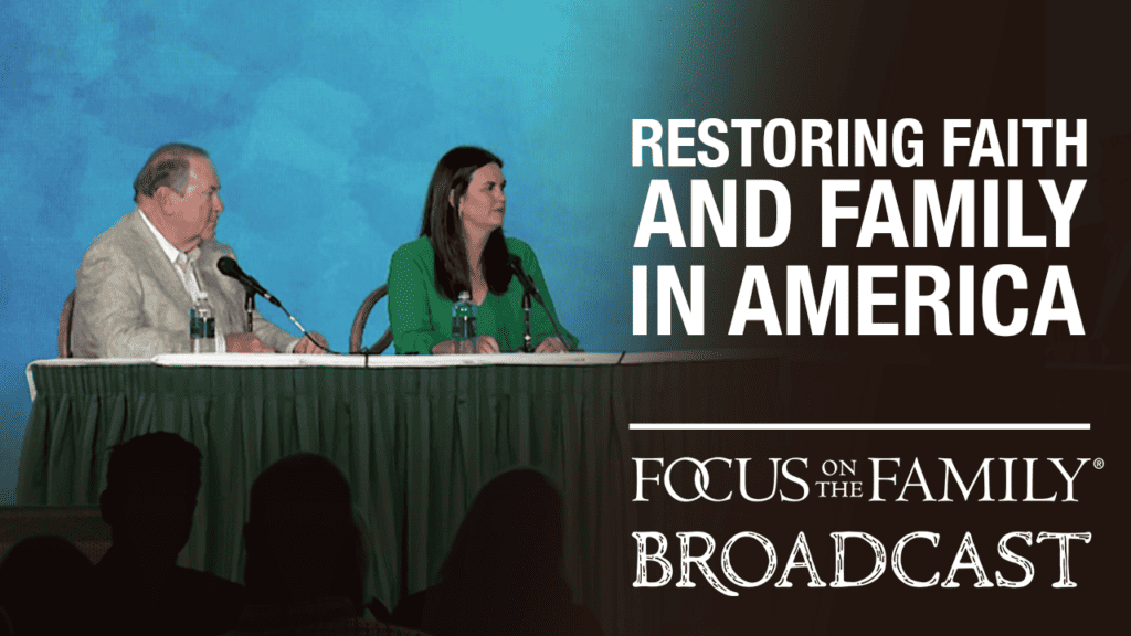 Mike Huckabee and Sarah Huckabee Sanders in a Focus on the Family interview