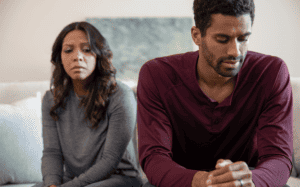 love is gone - a couple is turned away from each other